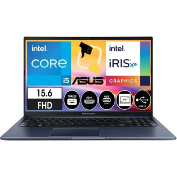 Asus Vivobook 15 X1502ZA-EJ1644 Intel Core I5 1235U 16GB 512GB SSD Freedos 15.6 Fhd Taşınabilir Bilgisayar Csrtech