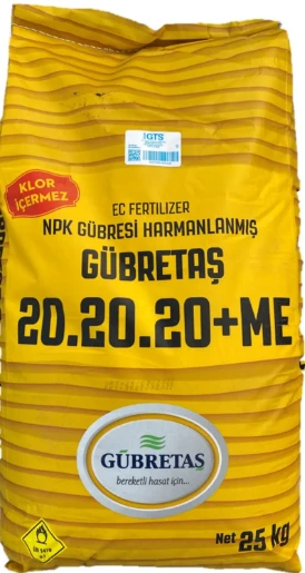 GÜBRETAŞ 20.20.20 + ME (25 KG) DAMLAMA SULAMA GÜBRESİ
