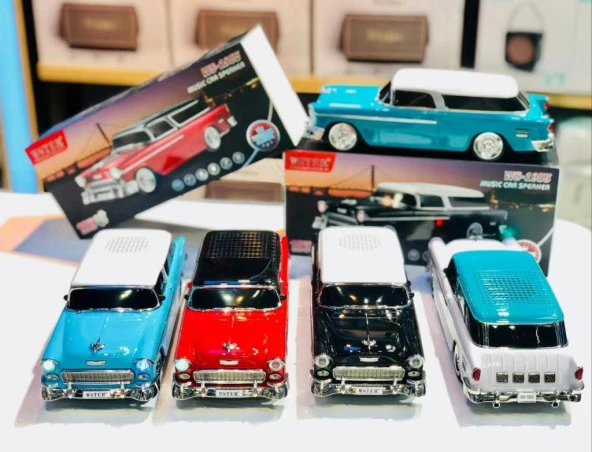 Torima WS-1955 Klasik Araba Usb-Tf-Fm Radyo Bluetooth Hoparlör Mavi - Resim 3