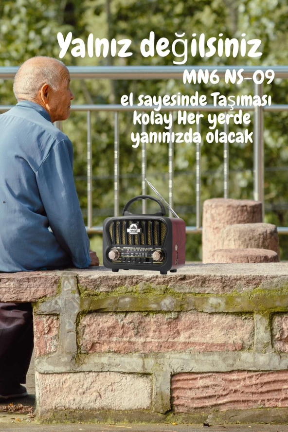 MN6 NS-09 nostaljik radyo/Tws Destekli/18650 Li Pil/Ses bombasi - 6