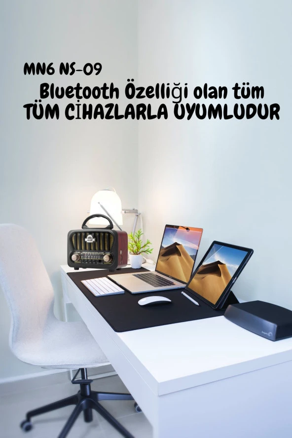 MN6 NS-09 nostaljik radyo/Tws Destekli/18650 Li Pil/Ses bombasi - 8