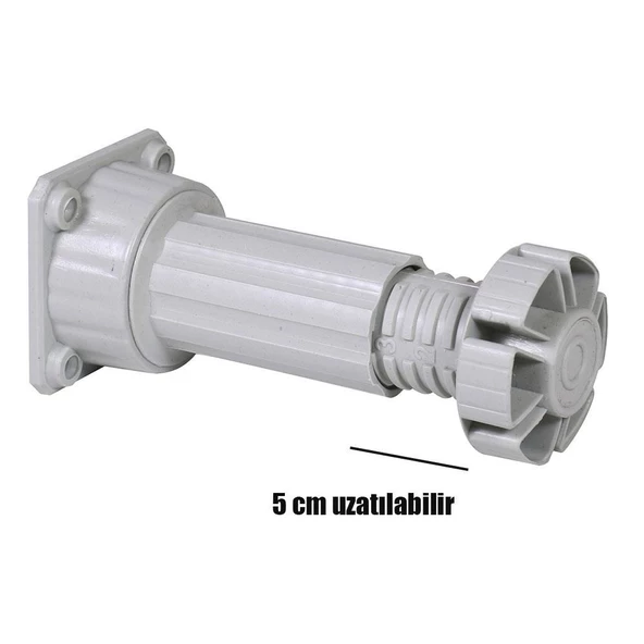 Ayarlanabilir Dolap Mobilya Kanepe Tezgah Yükseltme Yükseltici Ayağı 10 Cm Gri Ayakları (10 ADET) - 3