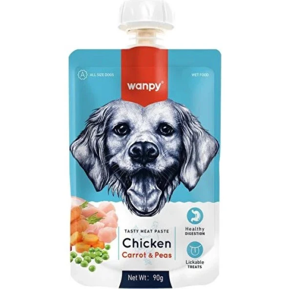 Wanpy Taze Tavuklu&Havuçlu Köpek Et Ezmesi 90Gr Skt:01/2024