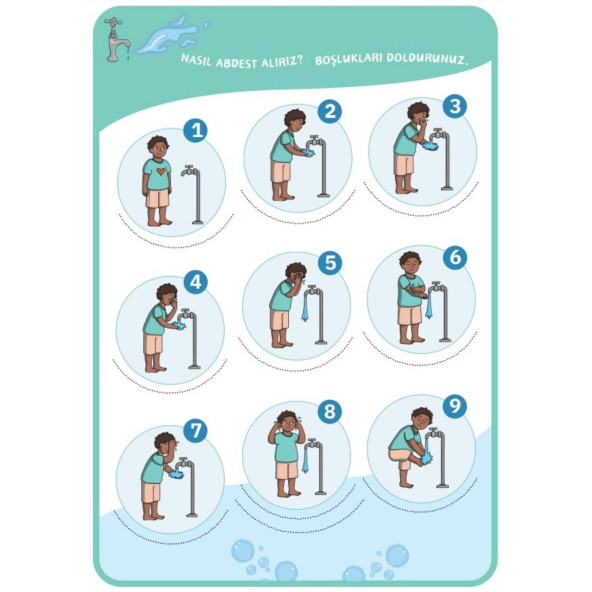 Abdest ve Namaz Öğreten YAZ Sil Kitabı (Laminasyonla Kaplı) - 3