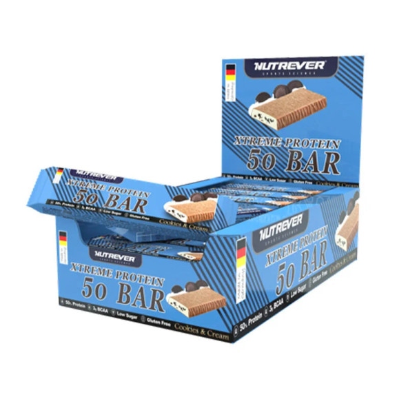 Nutrever Xtreme Protein Bar 50 Gr Cookies&Cream - HIZLI ÜCRETSİZ KARGO