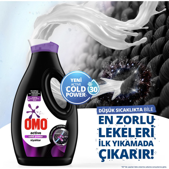 Omo Sıvı Active Cold Power Siyahlar İçin Çamaşır Deterjanı 1690 Ml x 2 Adet - 6