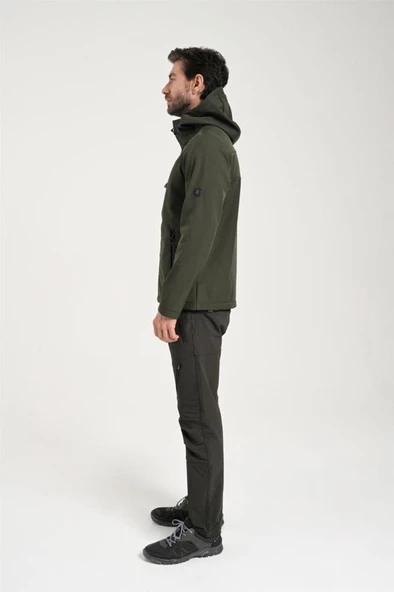 Exuma 2311100 Erkek Haki Yağmur Rüzgar Geçirmez Softshell Mont - 7