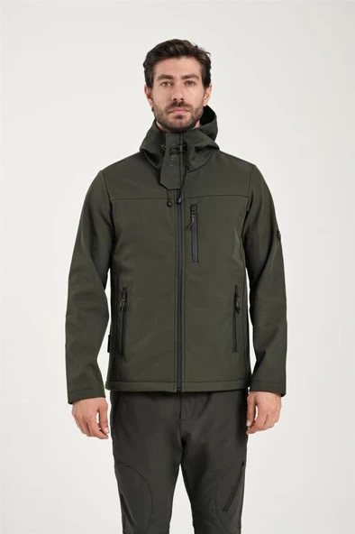 Exuma 2311100 Erkek Haki Yağmur Rüzgar Geçirmez Softshell Mont