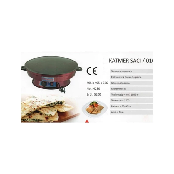 Uğur Katmer Sac Termostatlı Gözleme Yufka Sacı 2200W Normal Boy Uğur - 2