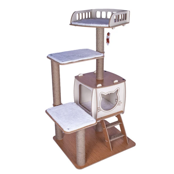 Pati Homes Pro Katlı Kedi Tırmalama Oyun Evi XL Yataklı - Kedi Tırmalaması - 3