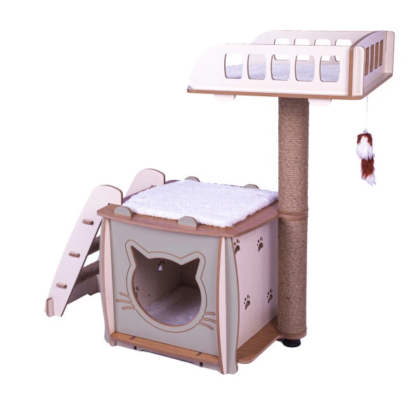Patihomes Pro Kedi Tırmalama Oyun Evi XL Yataklı - Kedi Tırmalama Tahtası - 4