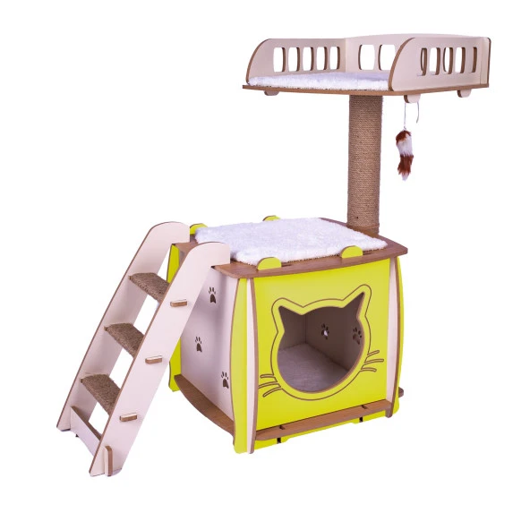 Patihomes Pro Kedi Tırmalama Oyun Evi XL Yataklı - Kedi Tırmalama Tahtası - 11