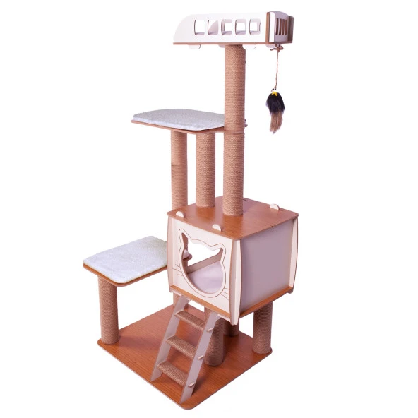 Patihomes XL Katlı Kedi Tırmalama ve Oyun Evi -Kedi Tırmalama Tahtası - 3