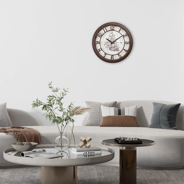 HİSAR YELKEN DESEN DUVAR SAATİ - Resim 3