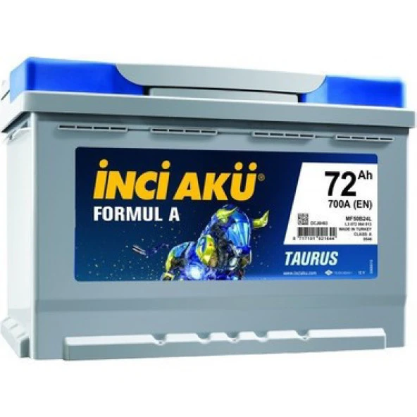 İNCİ İNCİ AKÜ 12V 72AH 700 EN L3 FORMUL A TAURUS ( TIRNAKSIZ ) 278*175*190