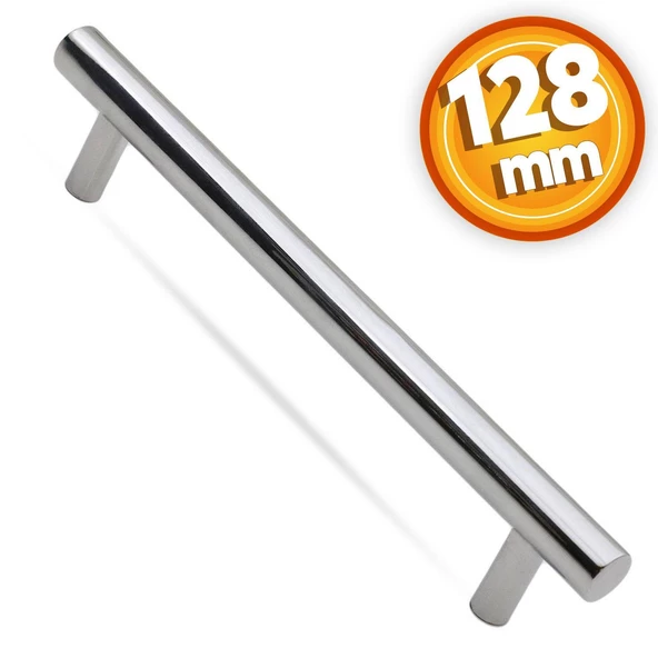 10 Adet Gül Boylu Mobilya Mutfak Dolap Çekmece Dolabı Metal Kulpu Kulbu Kulpları Parlak Krom 128 Mm - 7