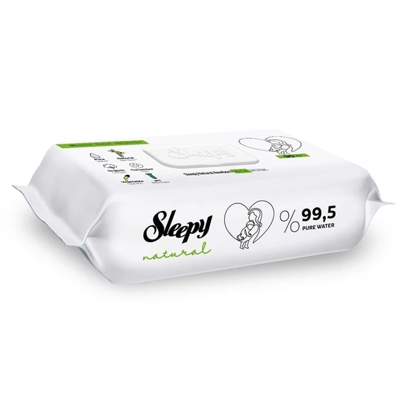 Sleepy Islak Havlu Mendil 90 Yaprak Natural Yenidoğan Plastik Kapaklı Tekli Pk ürün görseli