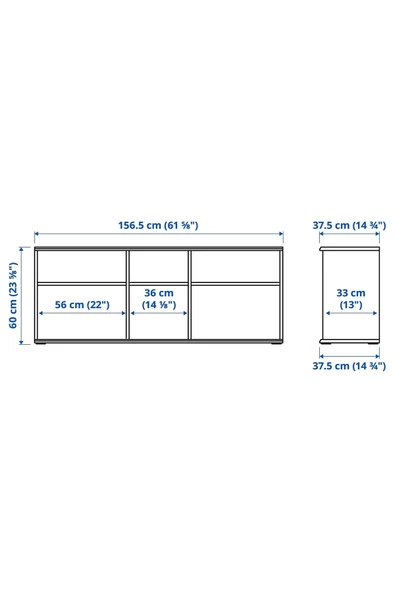 Skruvby Tv Sehpası, Beyaz Renk MeridyenDukkan 156x38x60 Cm, Televizyon Ünitesi - 6