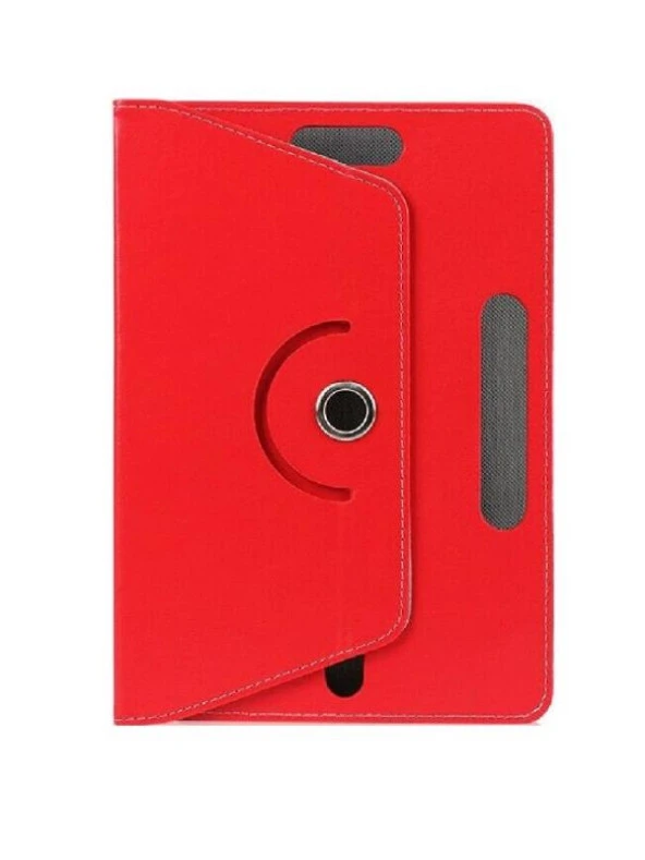 Redway 10 Lite 10.1" Dönerli Standlı Deri Tablet Kılıfı  Kırmızı