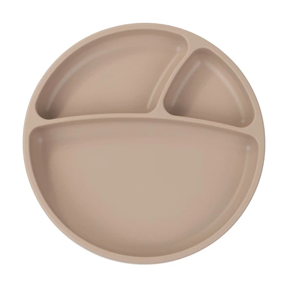 OiOi Porsiyon Vakum Tabanlı Silikon Tabak Bubble Beige