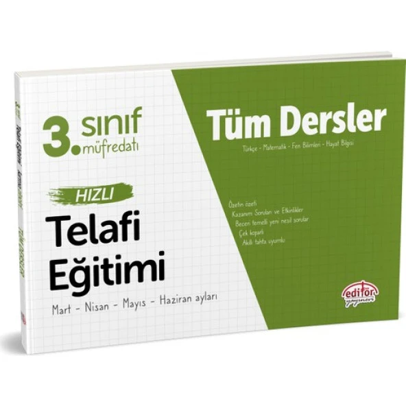 Editör Yayınları 3. Sınıf Tüm Dersler Hızlı Telafi Eğitimi