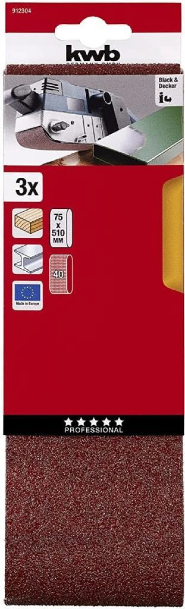 Kwb Bant Zımpara 75X510mm 40 Kum