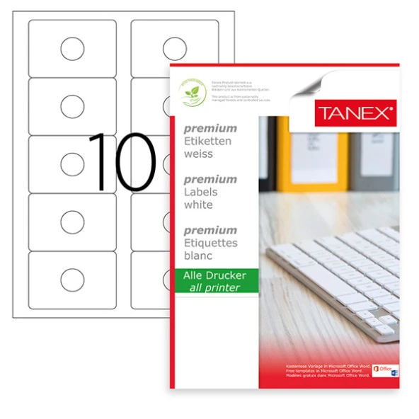 Tanex Laser Etiket 100 YP 83x56 Laser-Copy-Inkjet TW-3178 ürün görseli 1