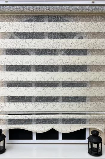 StorBurada Zebra Stor Nakışlı Krem Etek Dilimli ST 122  Krem 120 x 260 - Resim 3