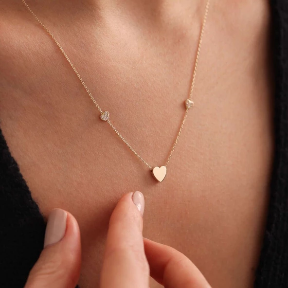 Altın Kalpli Kolye Aile - Resim 3