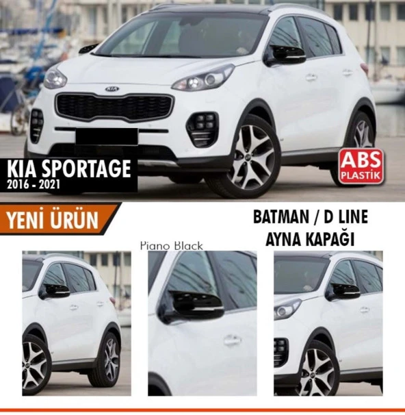 Sportage Batman Yarasa için Ayna Kapağı Sinyalli Piano Black / 2016 - 2021 - 2