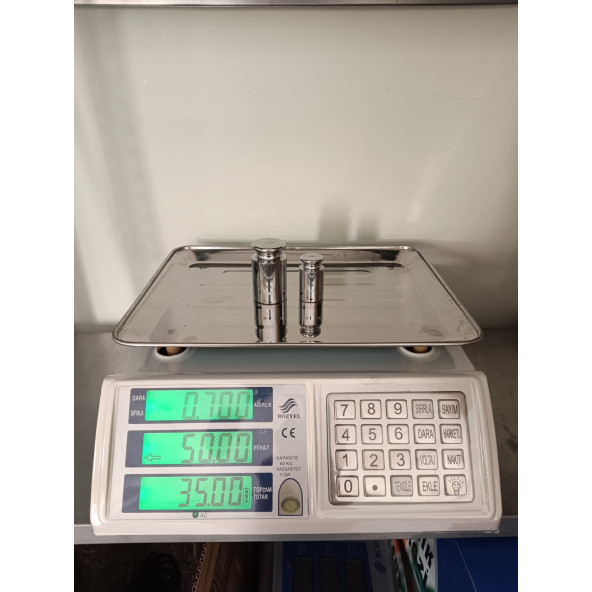 60 KG TERAZİ-ŞARJLI VE PİLLİ-FİYAT HESAPLAMA VE SAYIM-METAL PANEL-2 YIL GARANTİLİ - 5
