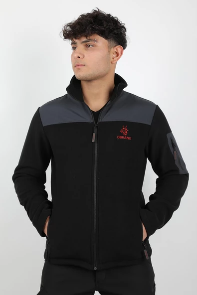 Obrano Outdoor Polar Ceket Softshell Kumaş Detaylı Tactical - 2