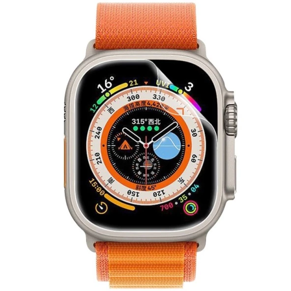 APPLE Watch Ultra 1 49mm uyumlu ekran koruyucu +1 yedek