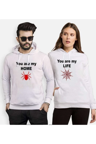 Tshirthane You Are My Home Sevgili Kombinleri Kapüşonlu Kombini
