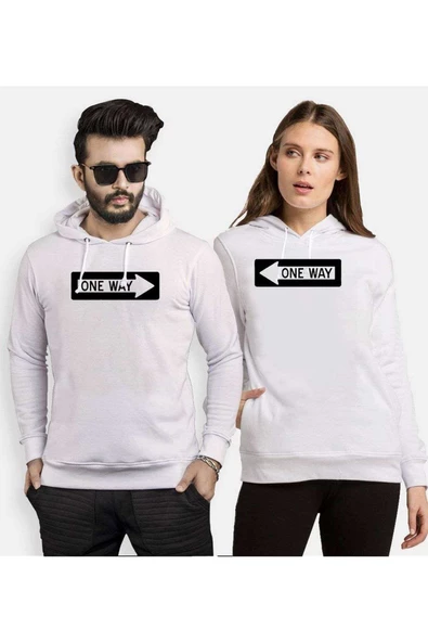 Tshirthane Tek Yönüm Sevgili Kombinleri Kapüşonlu Kombini
