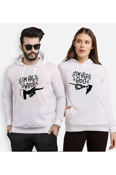 Tshirthane Witch Boo  Sevgili Kombinleri Kapüşonlu Kombini - 1