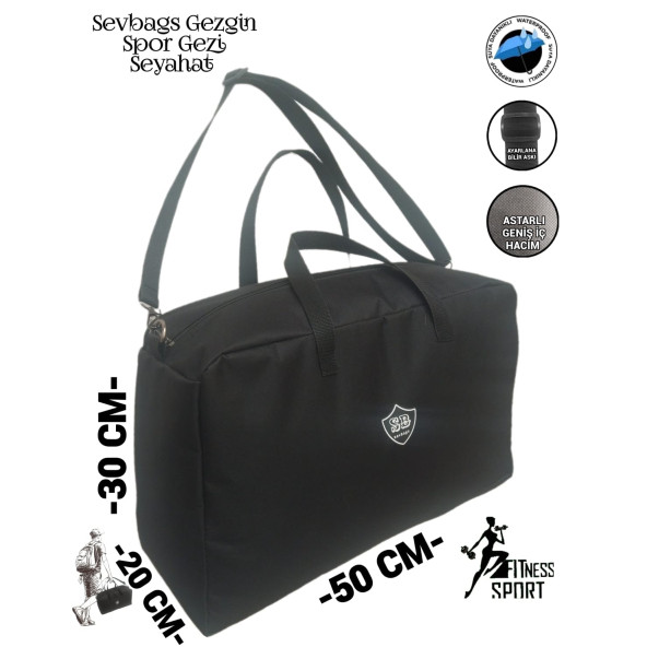 SEVBAGS UNİSEX ÇAPRAZ OMUZ ASKILI KADIN VE ERKEK FİTNESS SPOR VE SEYAHAT ÇANTASI - 3