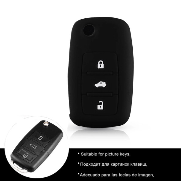 Volkswagen Polo Golf Jetta Passat Scırocco Caddy Amorak Seat Silikon Anahtar Kılıf - Resim 4