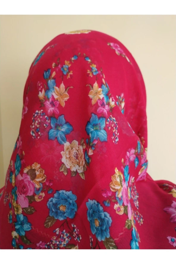 Fuşya Yazma, Yemeni, Tülbent, 100x100cm, Kenarları Kroşetalı, Tamamen Pamuklu, Terletmez - 4