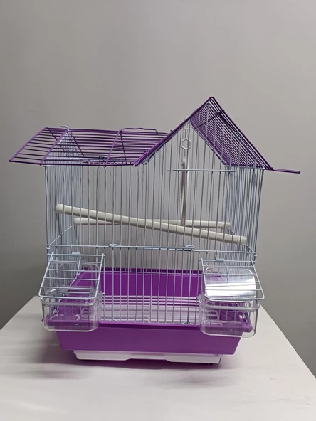 NetX Mor Kuş Kafesi Çin Evi 30x23x51 Kanarya Muhabbet Kuşu için