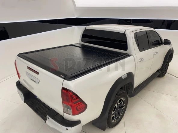 Toyota Hilux 8 için Afrika Makyajlı S-Back Sürgülü Kapak Siyah V1 2020 Üzeri