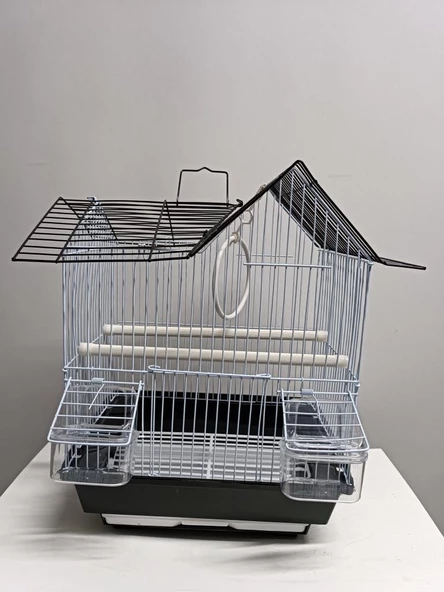 NetX Siyah Kuş Kafesi Çin Evi 30x23x51 Kanarya Muhabbet Kuşu için - 2