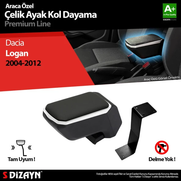 Dacia Logan Kol için Dayama Kolçak Çelik Ayaklı ABS Gri 2004-2012 A+Kalite