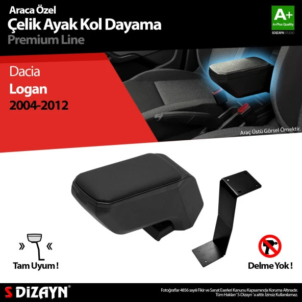 Dacia Logan Kol için Dayama Kolçak Çelik Ayaklı ABS Siyah 2004-2012 A+Kalite