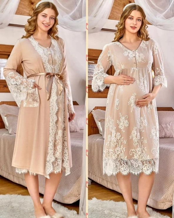 BirolGaye Cossy by Aqua 24171-24173 Vizon Hamile Lohusa Gecelik Sabahlık Tk
