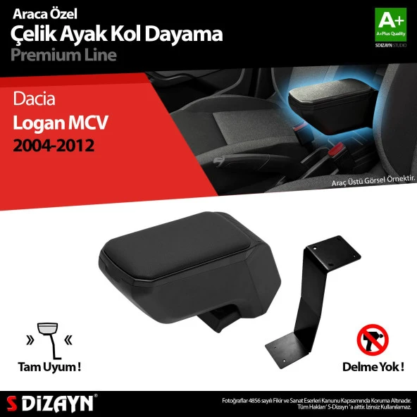 Dacia Logan Mcv için Kol Dayama Kolçak Çelik Ayaklı ABS Siyah 2004-2012 A+Kalite
