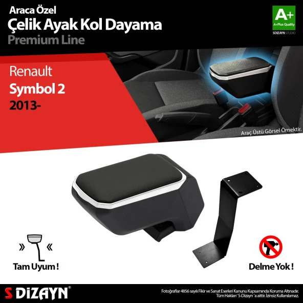 Renault Symbol Kol için Dayama Kolçak Çelik Ayaklı ABS Gri 2013 Üzeri A+Kalite