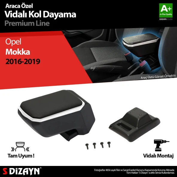 Opel Mokka ABS için Vidalı Kol Dayama Kolçak Gri 2016-2019 A+Kalite