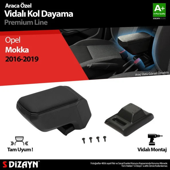 Opel Mokka ABS için Vidalı Kol Dayama Kolçak Siyah 2016-2019 A+Kalite ürün görseli