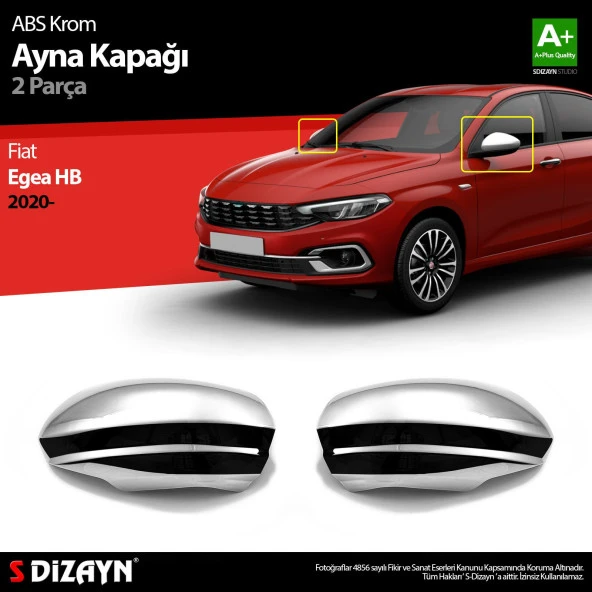 Fiat Egea Hatchback için ABS Krom Ayna Kapağı 2 Parça. 2020 Üzeri - 1